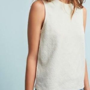 Anthropologie Ivory Jacquard Tank, Small